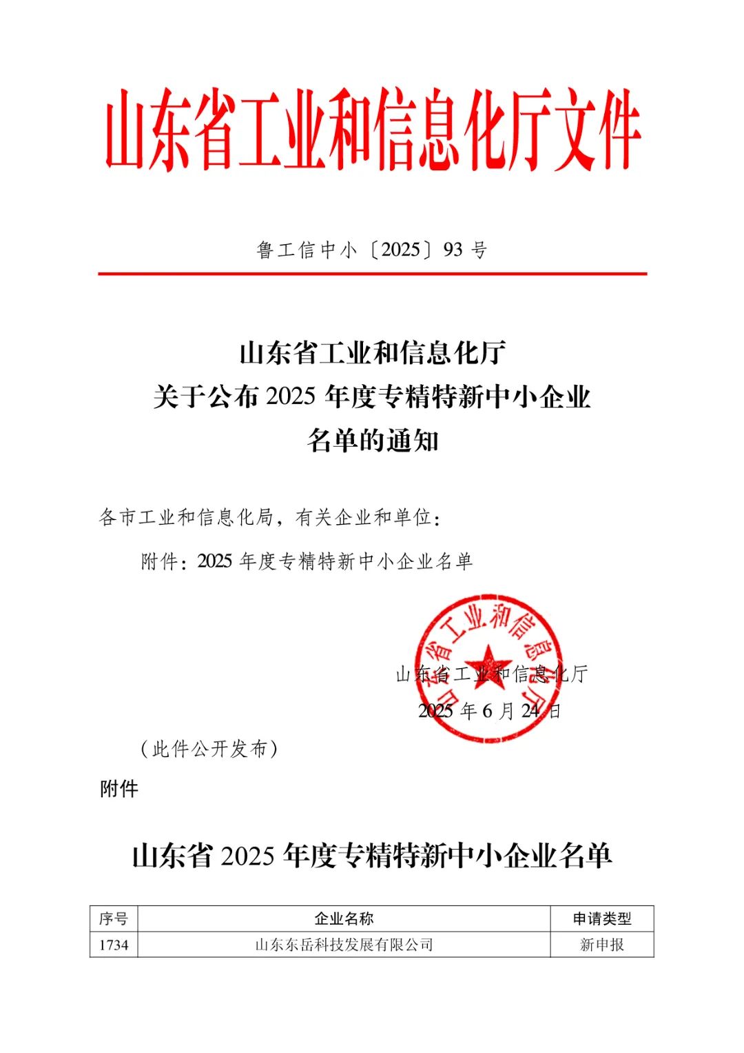 东岳轮胎荣获山东省“专精特新”企业与“创新型企业”两项荣誉